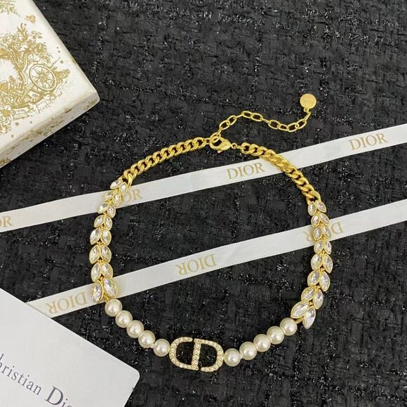 AUTH Christian Dior CD Chain Necklace - Picture 1 of 6